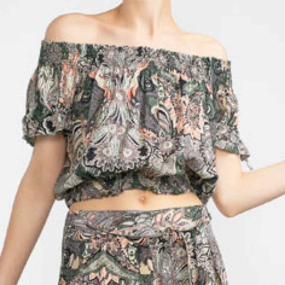 Zara Floral paisley print top
